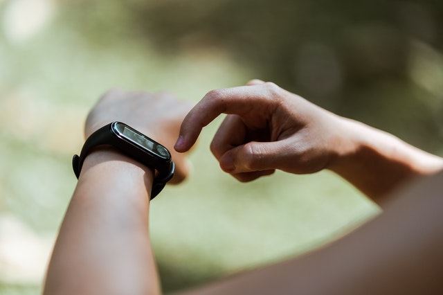 a person using a smart watch